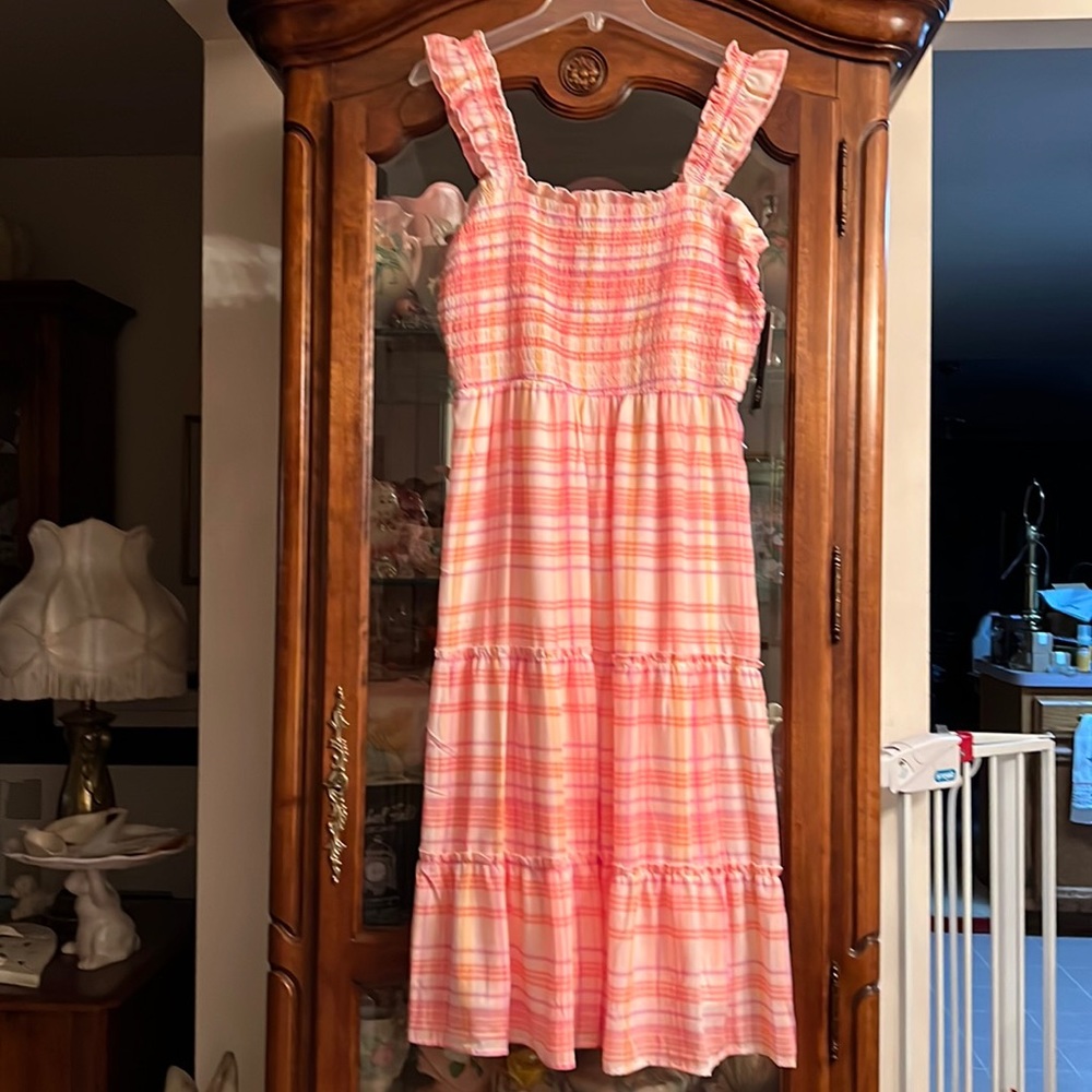 As U Wish pink plaid sundress, NEW WITH TAGS.